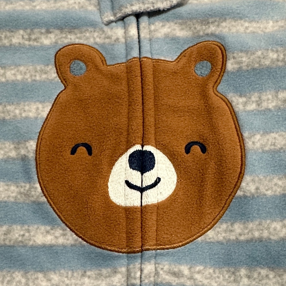 Carter’s Striped Blue and Grey with Brown Bear Sleep-sack NWOT Multiple Sizes